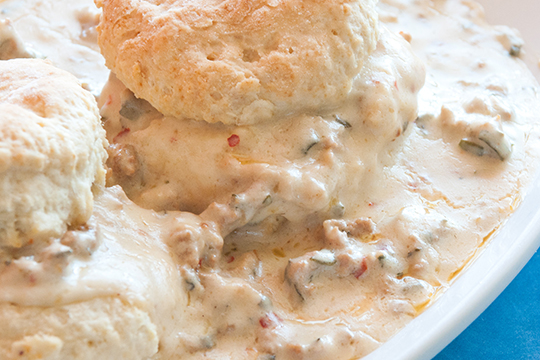 Biscuit and Sausgae Gravy
